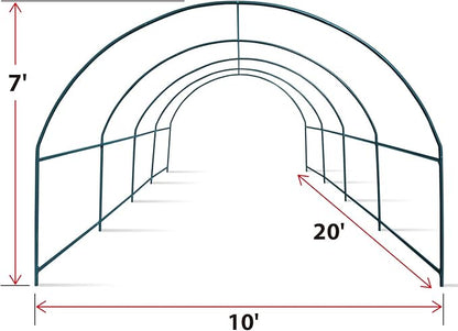 Strong Camel Greenhouse Replacement Frame for Outdoor Larger Hot Garden House , Support Arch Frame Climbing Plants/Flowers/Vegetables (20' X 10' X 7', Frame)