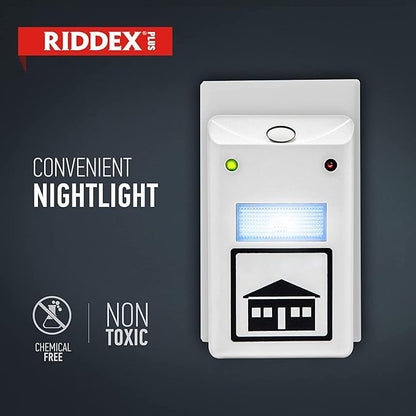 RIDDEX Plus Insect Repellent | Plug in, Mouse Deterrent - Pest Control for Defense Against Rats, Mice, Roaches, Bugs and Insects | Control Pests with No Toxins | White 2-Pack
