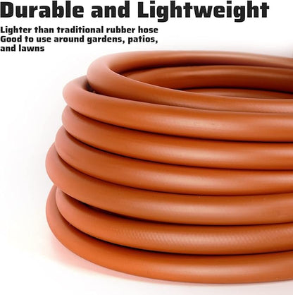 Worth Short Lead-in Hybrid Garden Hose 5/8 in. x 16 ft. -Kink Free, No Leaking, Male/Female Fittings -Heavy Duty Durable Flexible Lightweight Water Pipe -Brass Aluminum Ends for Household & Yard Use