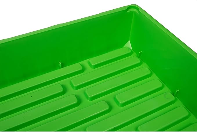 SUNPACK 10" x 20" Mega Plastic Seed Starting Tray, Green, 2.5" (Pack of 30) - No Drainage Holes, Ideal for Greenhouses or Indoor Gardening - Made of Thick, Strong Plastic