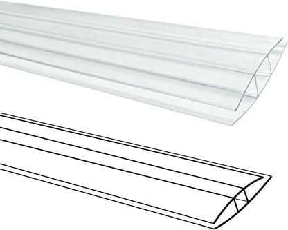 10 PCS Polycarbonate Greenhouse H-Clip Connectors 4ft Length, Fits 0.24’’ & 0.32’’ Twin-Wall Polycarbonate Panels Duty Dust, Rain & Moisture Protection Durable (H-Clip 4' × 2.16’’ × 0.32’’)