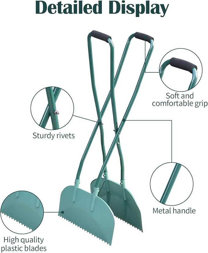 Leaf Grabber Leaf Rake Picker Upper Scoops with Long Handle Garden Rake for Yard Work Yard Tools for Lawn Cleaning