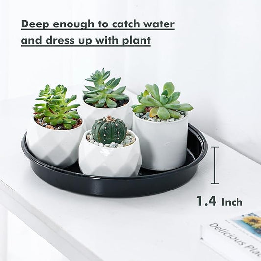Plant Saucer 15 Pack Plant Trays for Pots 10 Inch Plastic Plant Saucers for Outdoors and Indoors Black Drip Trays for Potted Plants Flower Pot Plates to Catch Water Plant Drainage Dishes No Holes