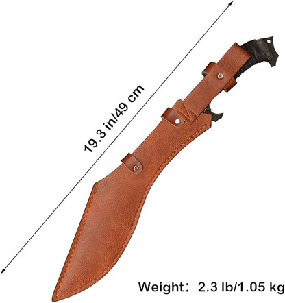 Full Tang Manganese Steel Machete Sword with Sheath for Collection, Practice, Outdoor Use-19.3 Inch