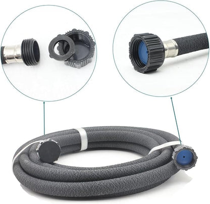 Soaker Hose with Connector 5/8in Diameter 25FT 50FT Black Garden Water Hose Flower Bed and Lawn Lightweight Hose (25FT)