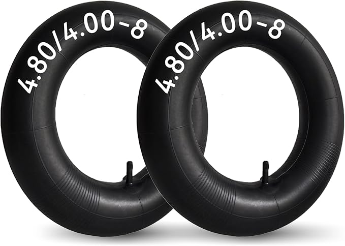 4.80/4.00-8" Inner Tubes 480/400-8 Tire Tube 4.80-8 4.00-8 Replacement Tube for Wheelbarrows, Mowers, Hand Trucks, Dollies, Straight Valve Stem (2-Pack)