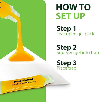 Greenway Pantry Patrol Traps, Non-Toxic Pantry Moth and Insect Control, Gel-Based for Flour Beetles, Grain Storage, and Kitchen Use, 2 Packs (Includes 4 Traps and 4 Lures)