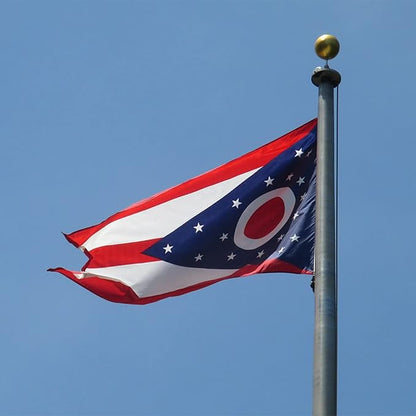 Bradford Ohio State Flag 3x5 ft Outdoor, Double Sided Burgee Heavy Duty, 3 Layers OH State Flag With 2 Brass Grommets for Outside House Long Lasting