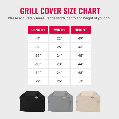 Grill Cover by Grillman, Tan, 64 Inch, BBQ Outdoor Grill Covers, Charcoal & Gas Grills, Waterproof, Rip-Proof, Weather-Resistant, Anti-UV, Barbecue Cover for Weber, Genesis, Charbroil, Nexgrill, etc