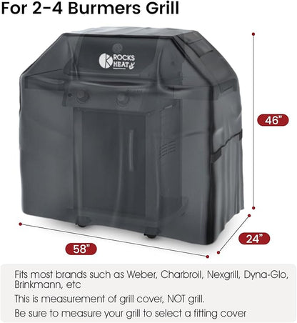 Grill Cover 58 inch Cover for Outdoor Grill 600D Heavy Duty BBQ Cover Waterproof, Weather Resistant & Fade Resistant Gas Grill Cover for Weber Charbroil Nexgrill Dyna-Glo Brinkmann