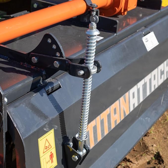 Titan Attachments 3 Point 72" Rotary Tiller Attachment Fits Cat 1 Tractors, Charcoal Finish, Single Speed PTO Driven Cultivator with a 540 RPM Gearbox, Replaceable L-Shaped Tines Work 5" Deep