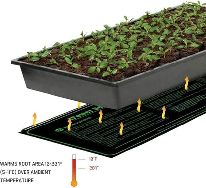 iPower 2-Pack 40-108 Degrees Fahrenheit Digital Heat Mat Thermostat Controller and 10" x 20" Hydroponic Seeding Warm Pad Plant Starting Kit Combo