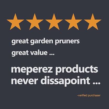 Premium garden shears, meperez pruning scissors gardening tools, pruners for flower, bushes, rose and fruit tree, use for florist, yard and orchard the plant clippers, sharp steel anvil snips