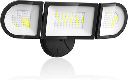 Olafus 130W Flood Lights Outdoor, 13000LM Super Bright LED Flood Light, IP65 Waterprooof Outdoor Flood Light Fixture, 3 Adjustable Heads, 6500K Exterior Security Lights for Yard, Garage, Black