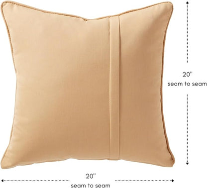 Greendale Home Fashions Sunbrella 20" Square Outdoor Throw Pillow with Removable Cover (Set of 2), Canvas Wheat 2 Count