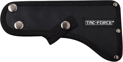TAC-FORCE Tomahawk – Axe - Satin Finish Stainless Steel Blade w/Etched U.S.A. Flag, Black Wood Handle, Full Tang Construction, Includes Nylon Sheath, Tactical, EDC, Rescue - TF-AXE001S