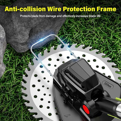 4 in 1 iToolMax Cordless Grass Trimmer, Electric Weed Wacker Cordless, Weed Eater Battery Powered with 2 Batteries, Brush Cutter & Grass Trimmer & Lawn Edger & Four-wheel Assist with 3 Types of Blades