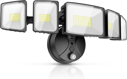 Onforu 120W 12000LM Dusk to Dawn Outdoor Lighting,5 Heads Flood Lights Outdoor,6500K Super Bright Outdoor Lighting,IP66 Waterproof Hardwired LED Security Lights for Garage,Yard,Outside