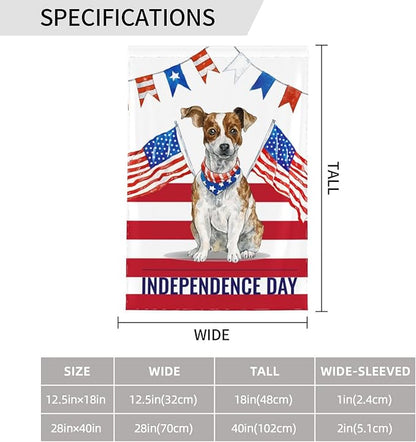 Independence Day Dog Garden Flag Vertical Double Sided Outdoor Yard Flags 12.5x18 Inch Burlap Banners Vertical Double Sided for Outdoor Decor Lawn