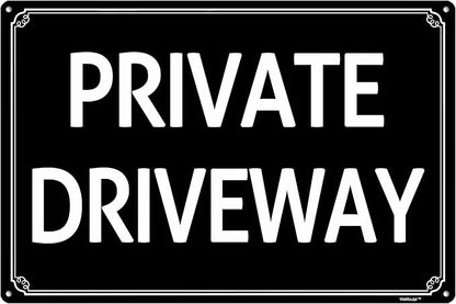 12x16" Private Driveway- High-Intensity Aluminum Parking Lot Sign, Weatherproof & Fade-Resistant, Ideal for Outdoor & Indoor Use - Curbside Sign(horizontal version)