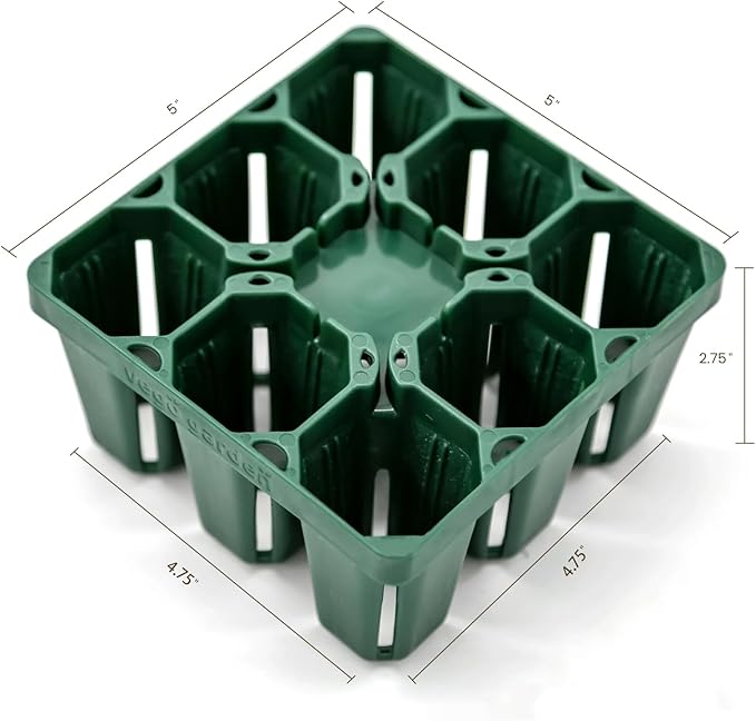 Vego garden Standard Seedling Trays Without Lids, 64 Pack for Seedlings Reusable Propagator Growing Starter Tray, Germination Trays Kit for Greenhouse/Garden (8-Cell per Tray)