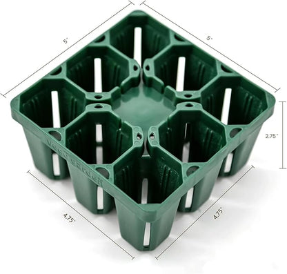 Vego garden Standard Seedling Trays Without Lids, 16 Pack for Seedlings Reusable Propagator Growing Starter Tray, Germination Trays Kit for Greenhouse/Garden (8-Cell per Tray)