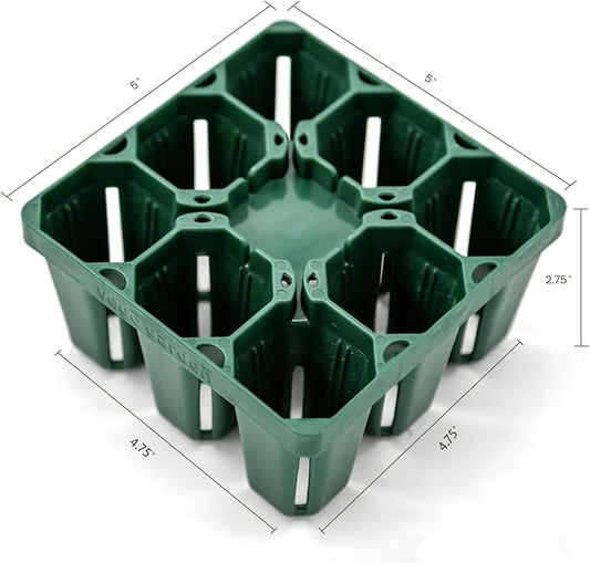 Vego garden Standard Seedling Trays Without Lids, 16 Pack for Seedlings Reusable Propagator Growing Starter Tray, Germination Trays Kit for Greenhouse/Garden (8-Cell per Tray)