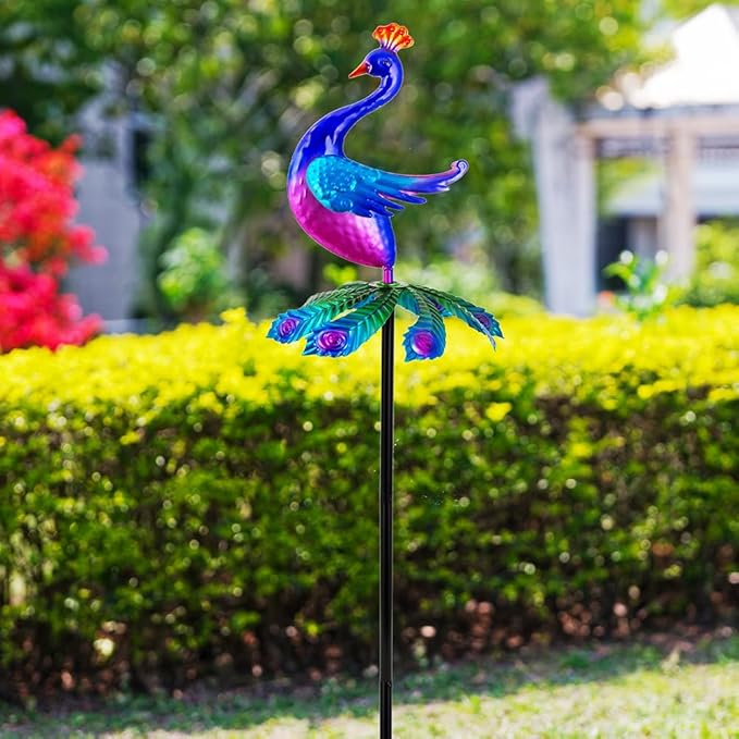 Wind Spinners Outdoor, Peacock Wind Sculptures & Spinner, Garden Windmill for Yard, Garden, Patio, Lawn Decor