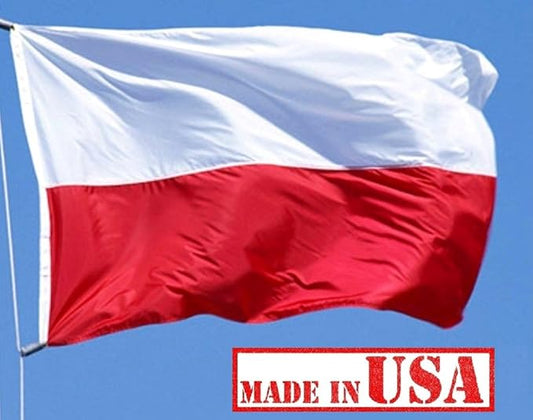 US Flag Factory - 2x3 FT Poland Polish Flag (Sewn Stripes) Outdoor SolarMax Nylon (No Seal) - Premium Quality - 100% Made in America (2x3 FT)