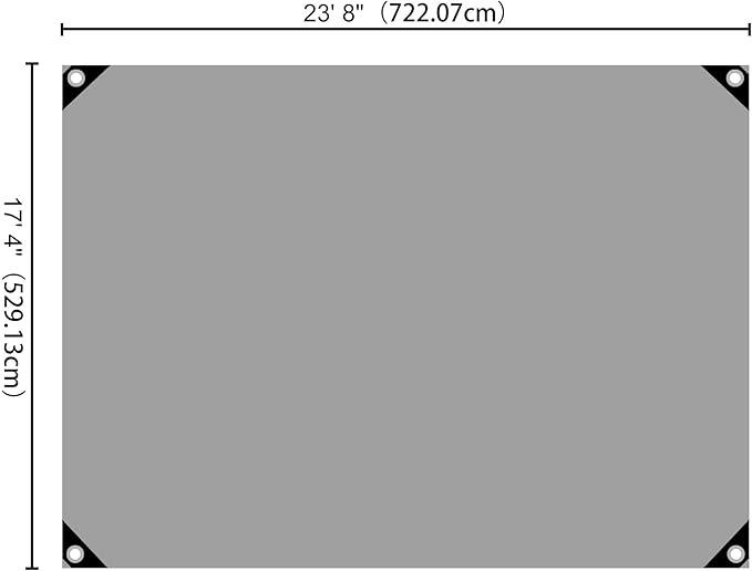 Yescom Tarp Heavy Duty Waterproof 14 Mil 18' x 24' Reinforced Poly Large Tarpaulin Ground Sheet Cover with Grommets for Outdoor Silver & Black