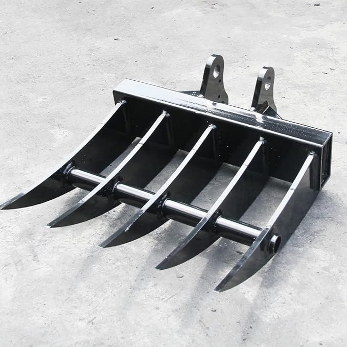 Mini Excavator Attachment Rake, Metal Material, Hole Diameter: 25MM/0.98in, Suitable for 1 - Ton Mini Excavators