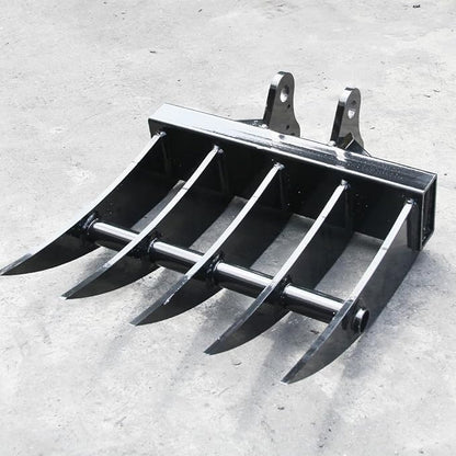 Mini Excavator Attachment Rake, Metal Material, Hole Diameter: 25MM/0.98in, Suitable for 1 - Ton Mini Excavators
