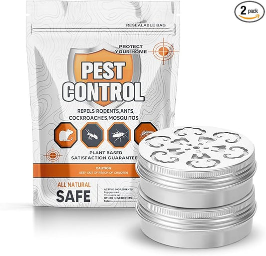 Pest Repellent for Car, Rodent Repellent Indoor & Outdoor, Natural Mint Mouse/Rat Repellent, Keep Mice, Spiders, Ants and Cockroaches Away, Peppermint Oil Pest Deterrent - 2P