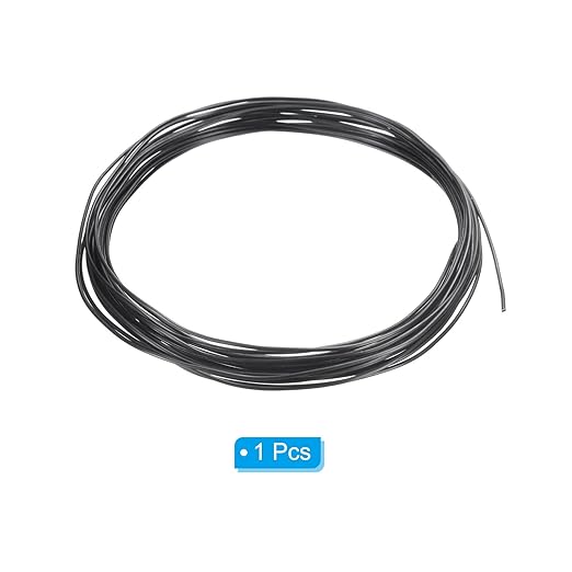 PATIKIL 1mm Bonsai Training Wire, 1 Roll Floral Wire Stems Anodized Aluminum Tree Wire 16.4 Feet Total for Gardening Branch Fixing, Black