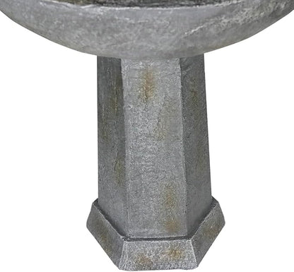 43.3” High Outdoor Water Fountain, 3-Tiers Concrete Outdoor Floor Waterfall Fountain with Pump & Splash Reduction Line for Yard Garden Patio Backyard Deck Relaxation Decor - Grey