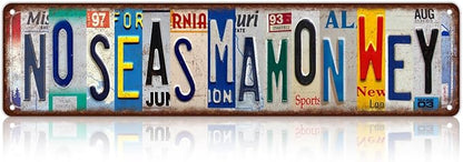 Vintage No Seas Mamon Wey Wall Decor Street Signs Mexico Metal Tin Signs 16 x 4 Inches