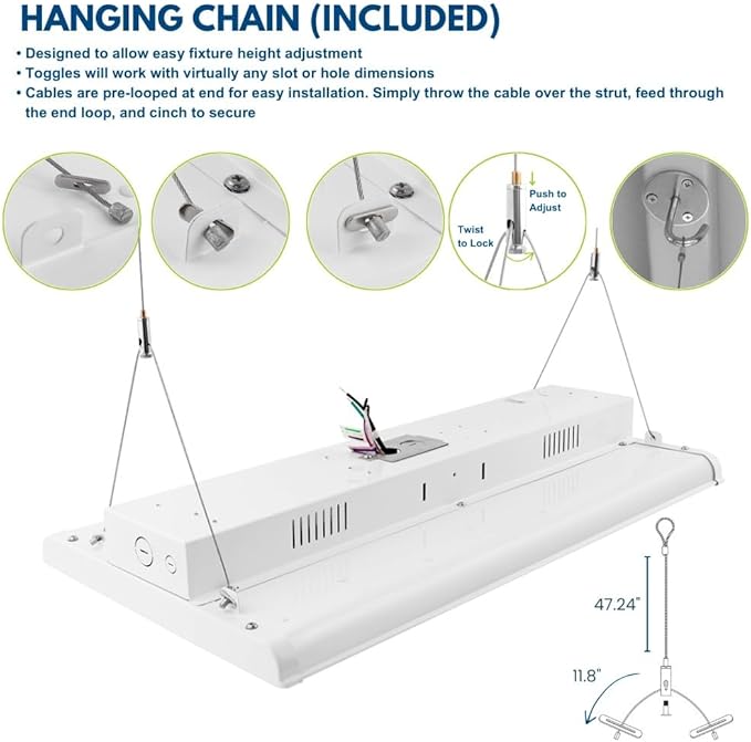 ALTA LED LED Bay Ceiling Shop Light - 2FT - 105W/90W/80W - 16,500 Lumens - 5000K/4000K Selectable - 120-277V - 250W Metal Halide Equal