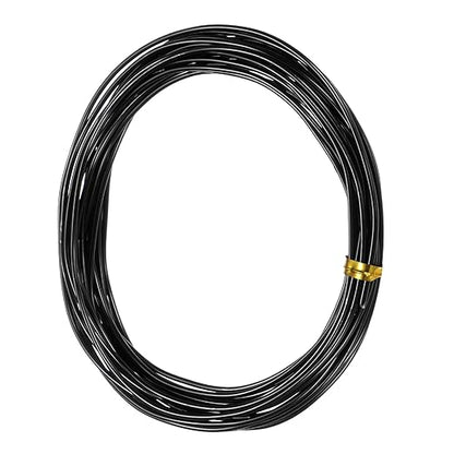 1.5mm Bonsai Training Wire, 16.4 Feet Total Anodized Aluminum Bonsai Wires for Bonsai Tree Shaping/Branches Fixing/Trunk Holding/DIY Crafting [Black]
