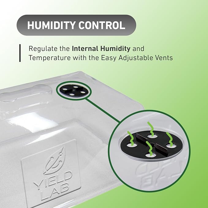 7 Inch Propagation Dome - 50 Pack Humidity Vented Domes – Plant Growing Dome for Seedling, Germination, Soil & Hydroponic Horticulture