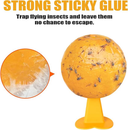 6 PCS Fly Trap Indoor Fly Sticky Ball, Hanging Fly Trap Outdoor Bug Gnat Trap Ball, Bug Catcher Ball for House Plants Kitchen Drain Yard Garden