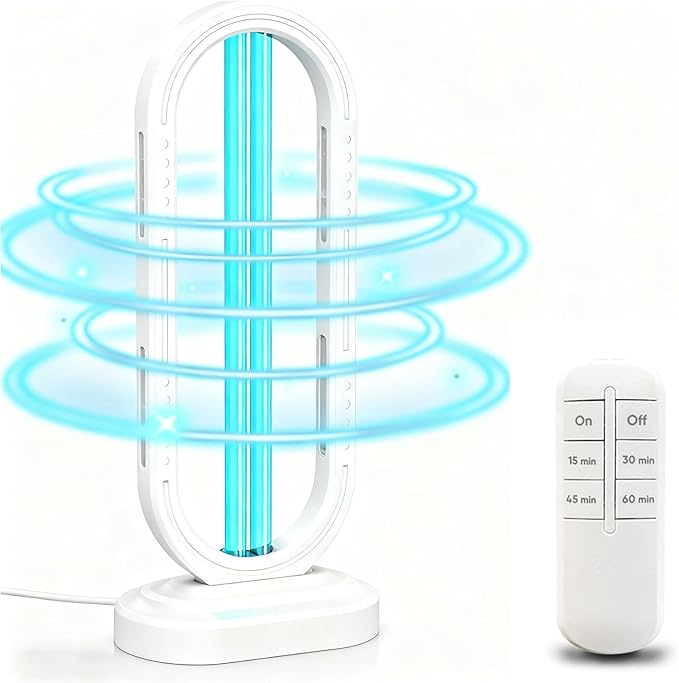 2025 New UV Light - Uv Lamp for Bedbugs, Uv Bed Bugs, UV Lamp with 4- Speed Timing and Remote Control (Black)