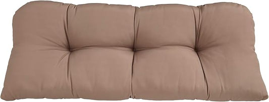 BrylaneHome Tufted Bench Cushion - 45.5" L x 19" W x 3" H- Patio & Outdoor - Water, Stain & Fade Resistant - Khaki