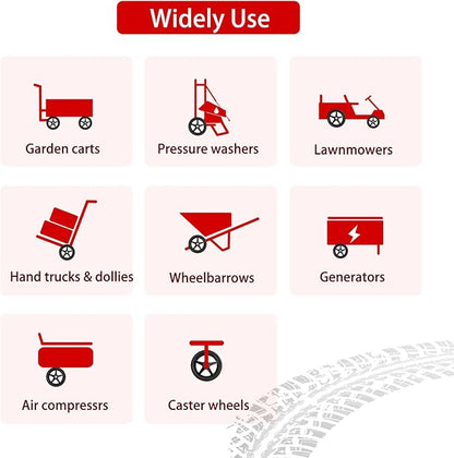 Parts Camp 16" Lawn Mower Wheels 16 x 1.75'' Spoked Plastic Wheel and Tire For Garden cart/Pressure Washer/Generator/Wheelbarrow/Trolley/Dolly Wheel/Push Mowers/Hand truck tires(Set of 2)