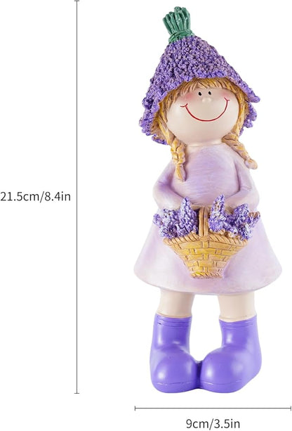 Lavender Series Resin Garden Statues - Couple Boy & Girl Decor, Ideal for Outdoor Patio, Lawn, Garden & Indoor Valentine's Day Home Decor, Ideal Gift for Mom, Dad & Friends