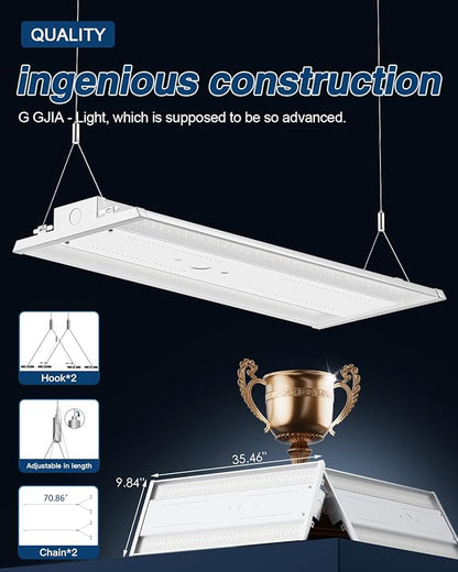 LED Linear High Bay Light 8-Pack, 300W 45000LM 0-10V Dimmable 5000K Daylight, Adjustable High Bay LED Shop Lights Lighting Fixtures for Garage Warehouse Workshop, UL