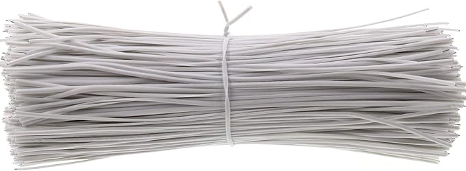 6 Inch Twist Ties,Ulifestar Cable Ties Bag Ties Plastic Coated Twist Ties 1000 Pack (White)