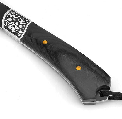 Camping Hatchet Axe with Leather Sheath – 13" Full Tang Compact Survival Tomahawk with Wood Handle for Outdoor Backpacking, Bushcraft, Hiking, and Camping