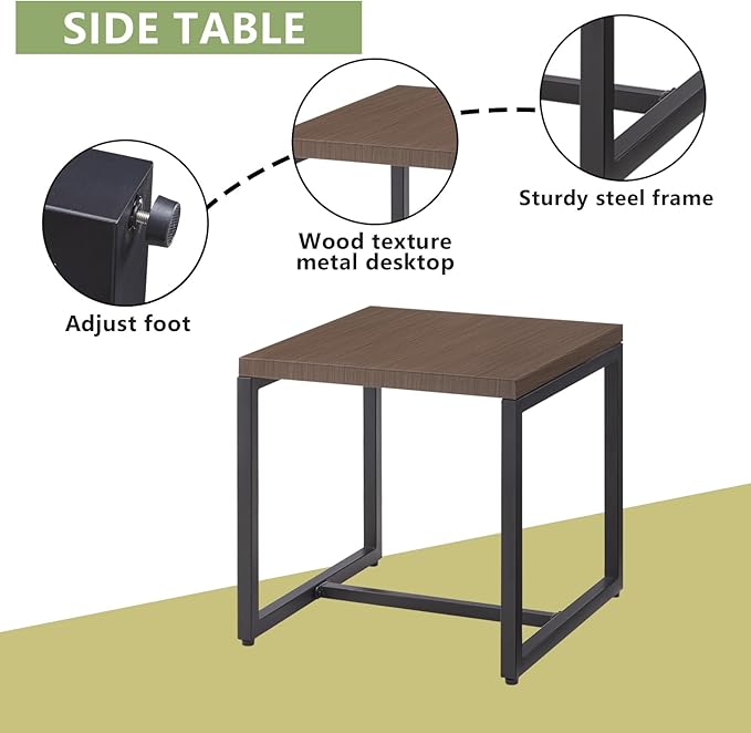 Rilyson Wicker Outdoor Patio Furniture Set - 6 Piece Patio Conversation Set with 2 Swivel Rocker Chairs,2 Rattan Ottoman,1 Couch and 1 Metal Side Table for Outside Porch Deck Backyard(Brown/Beige)
