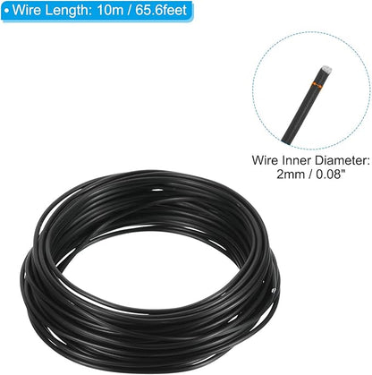 PATIKIL 2.0mm Bonsai Training Wire, 2 Rolls Floral Wire Stems Anodized Aluminum Tree Wire 65.6 Feet Total for Gardening Branch Fixing, Black