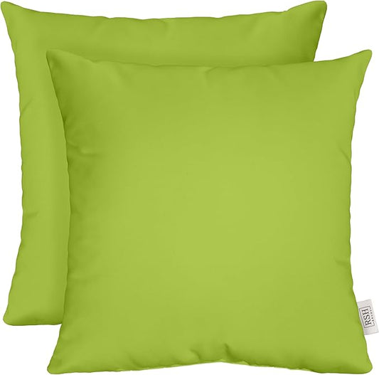 RSH DECOR: Sunbrella Square Throw Pillows Set of 2 | 24" x 24" | Water and Fade-Resistant Performance Fabric | Outdoor Pillow Covers with Down-Alternative Inserts | Made in USA (Canvas Macaw Green)